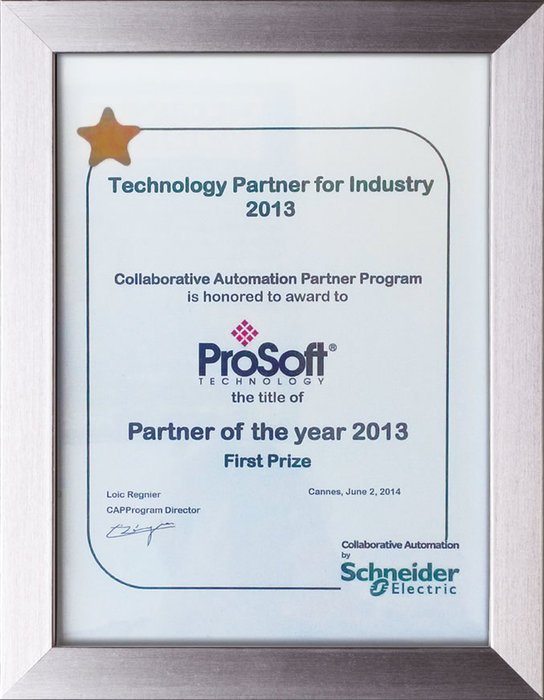 ProSoft Technology gana el premio al socio del año ( Partner of the Year ) de Schneider Electric - por Lauren Robeson